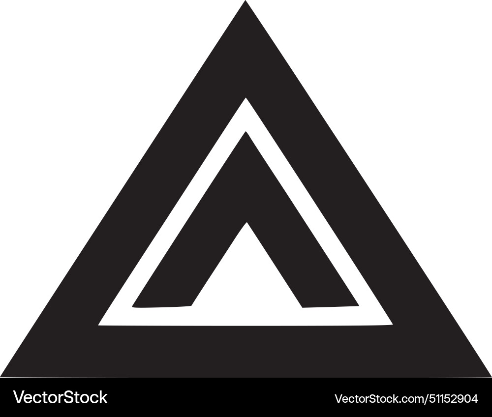 Triangle - black and white isolated icon Vector Image