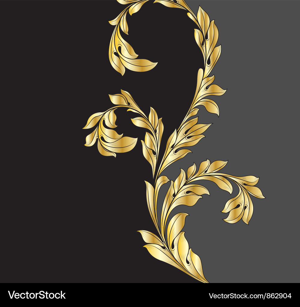 Vintage gold floral background Vector Image