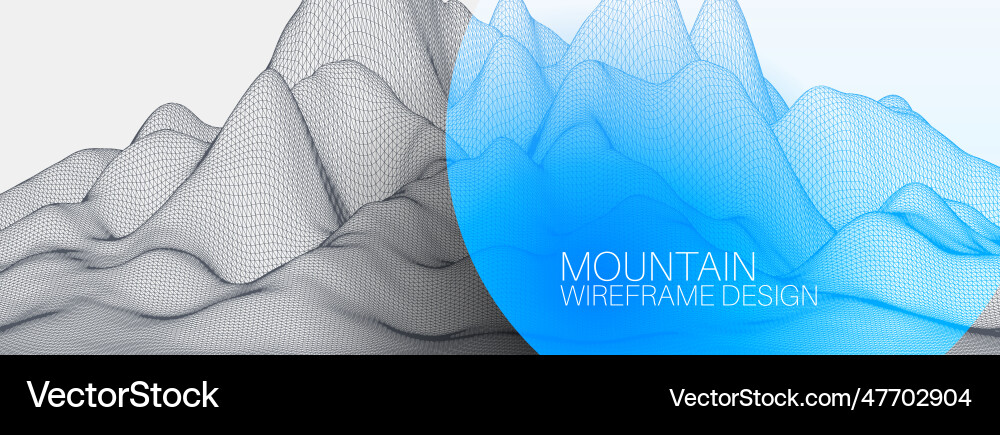 Wireframe landscape background futuristic Vector Image