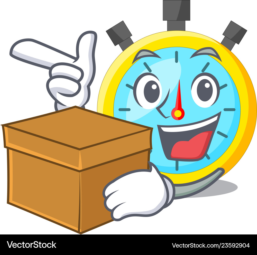 With box isolated stopwatch in the character With box isolated stopwatch in the character Vector Image