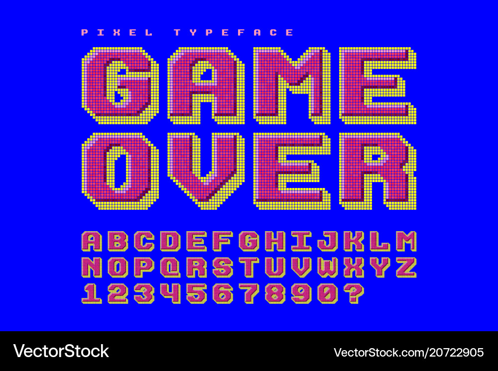 8-Bit Pixel Font - Retro Game Style vector image