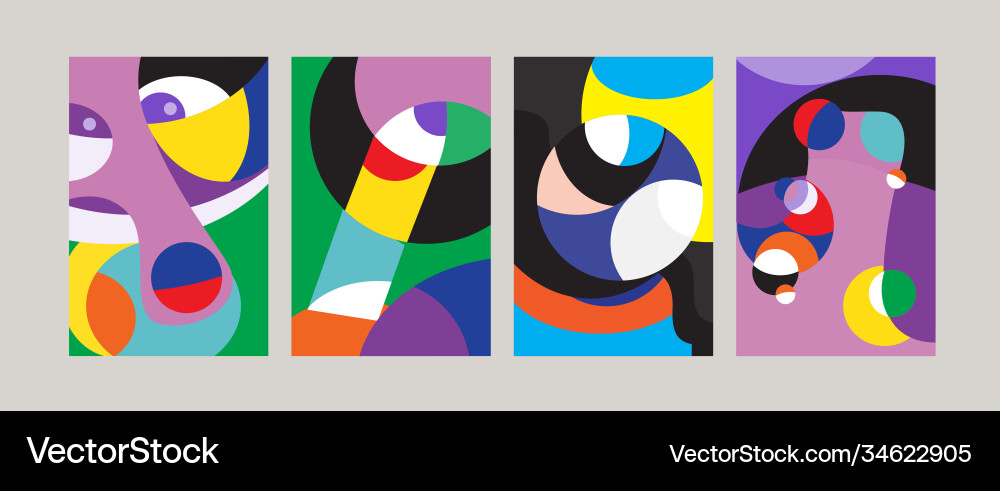Abstract colorful geometric and curvy pattern Abstract colorful geometric and curvy pattern vector image