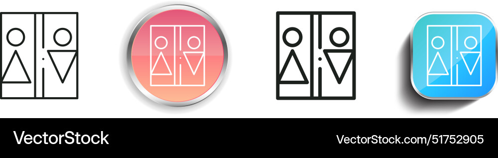Bathroom icon thin linear regular and button vector image