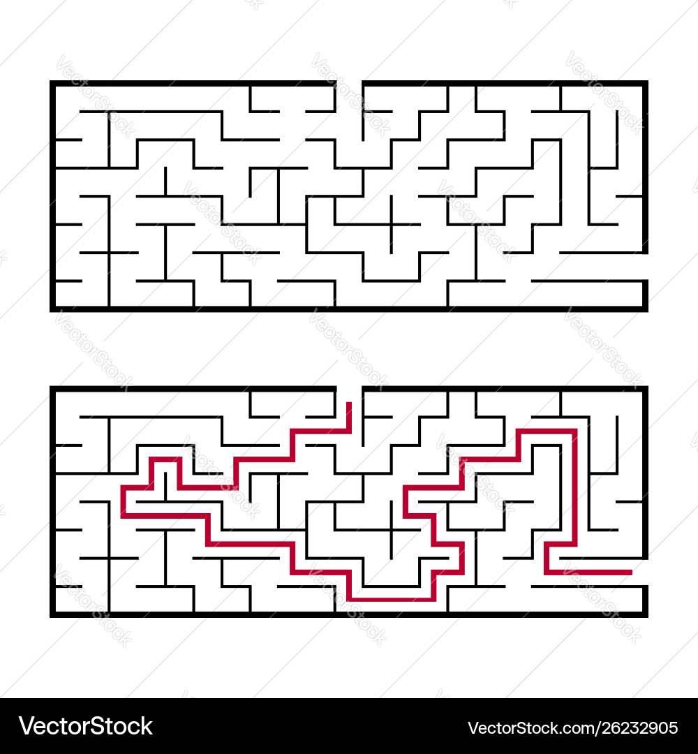 Black rectangular labyrinth with an input Black rectangular labyrinth with an input vector image