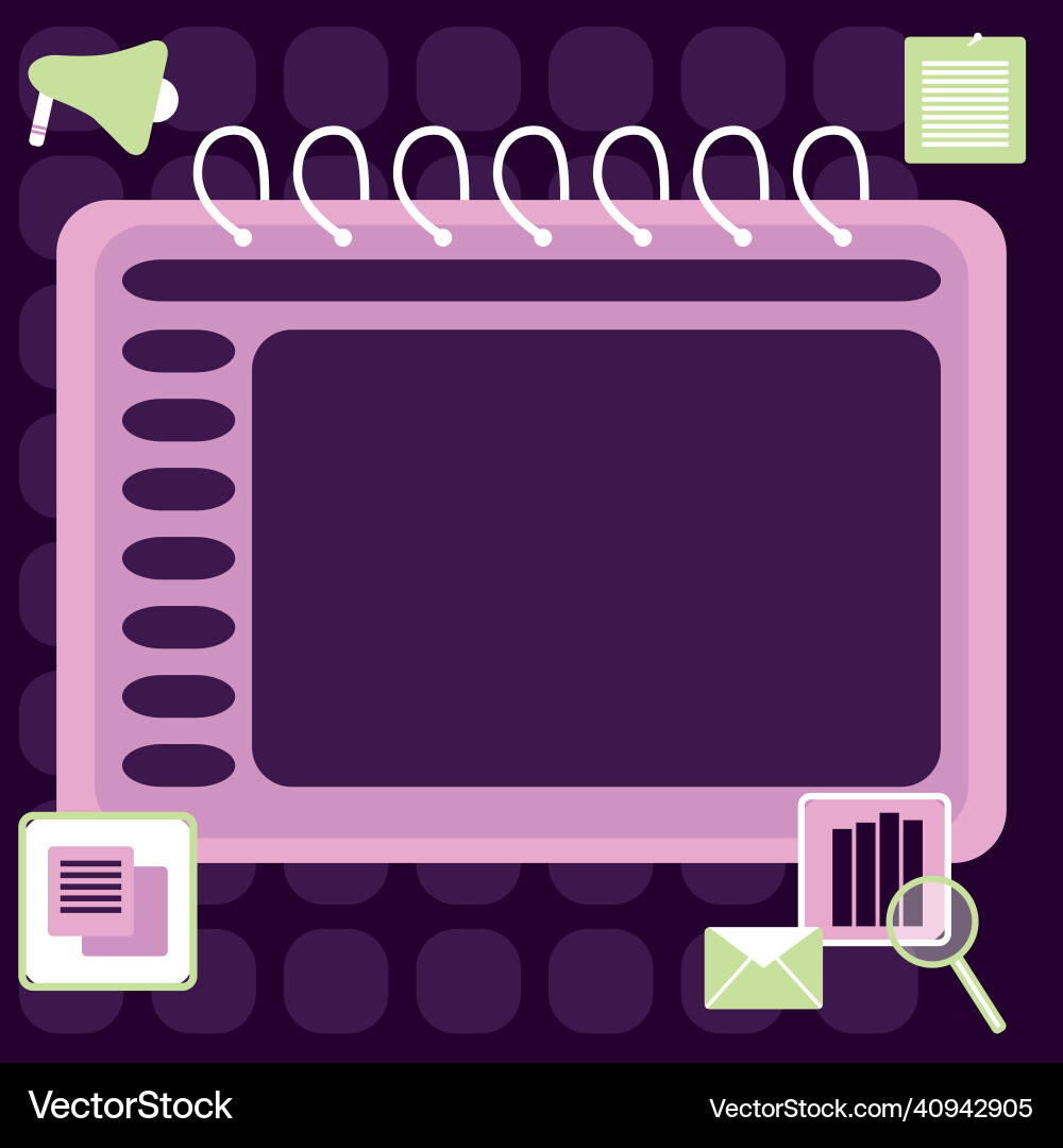 Blank opened spiral notebook with a calculator Blank opened spiral notebook with a calculator vector image