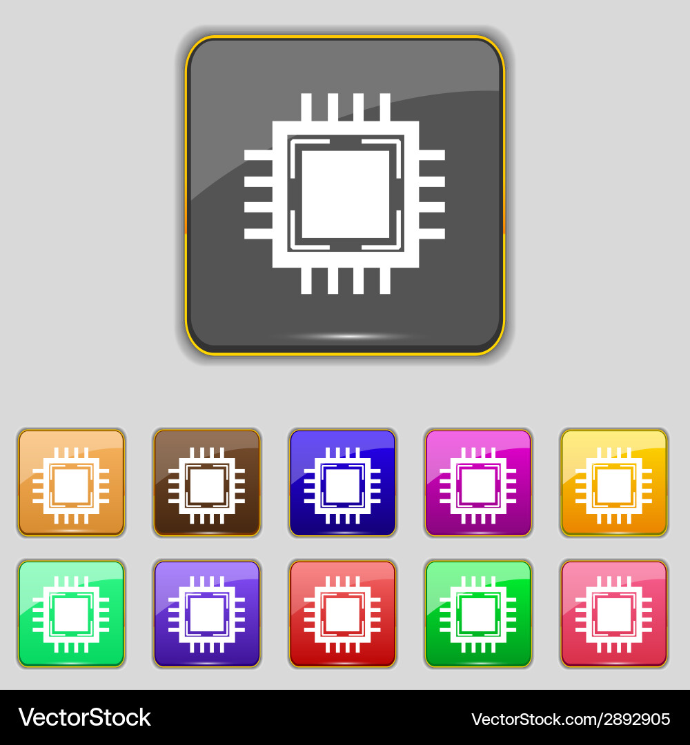 Central processing unit icon technology scheme Vector Image