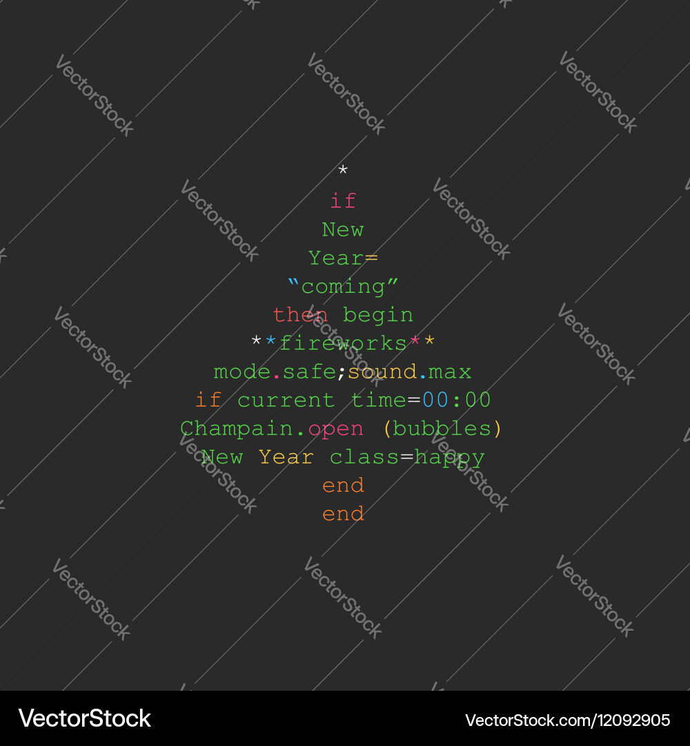 Code Christmas Tree Vector Image