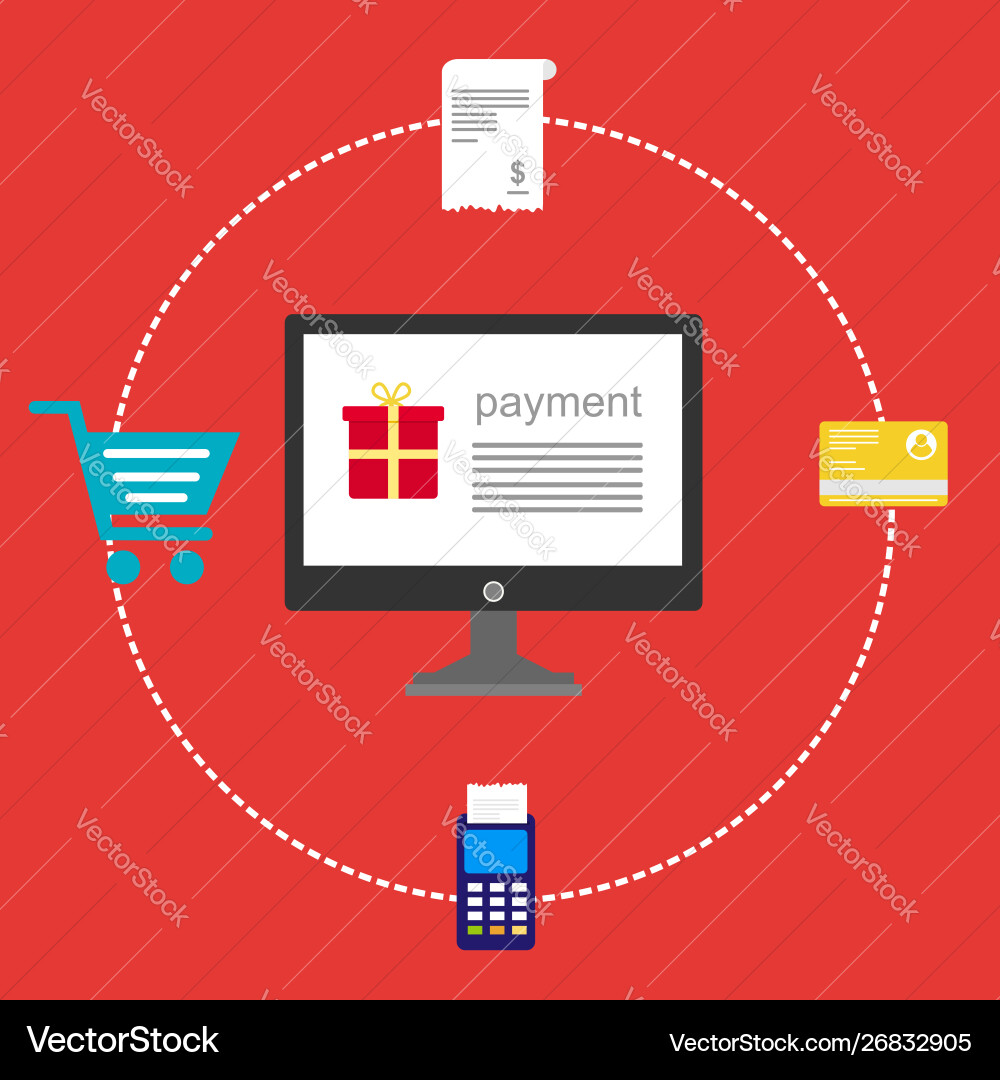 Concept online and mobile payments for web page Concept online and mobile payments for web page Vector Image