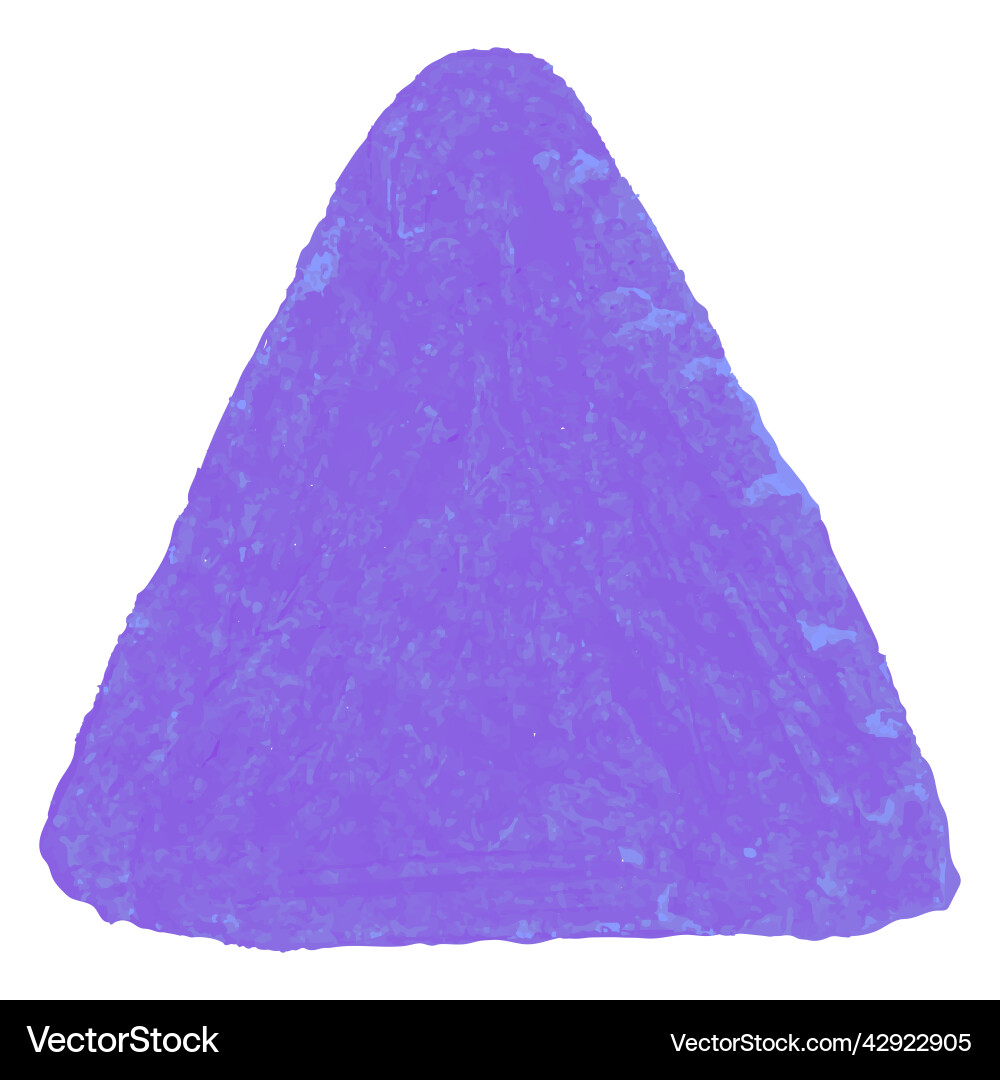 Crayon scribble textured triangle shape Crayon scribble textured triangle shape vector image