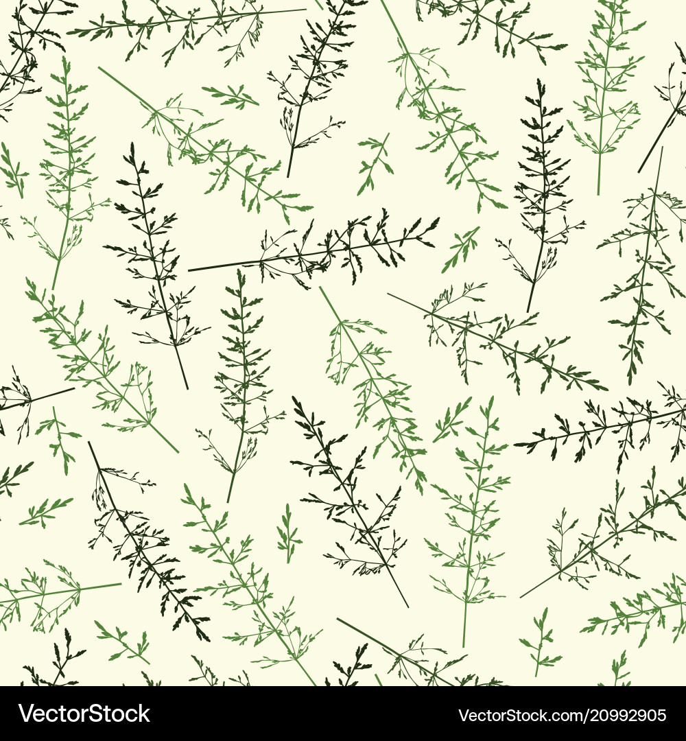 Cute seamless pattern with herbal silhouettes Cute seamless pattern with herbal silhouettes vector image