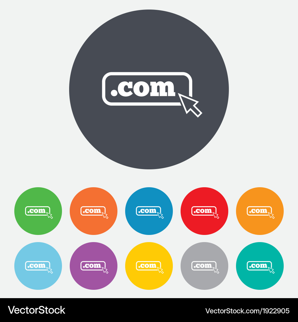 Domain com sign icon top-level internet vector image