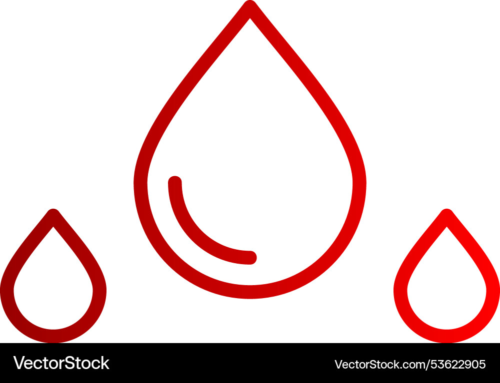Drops line gradient icon Vector Image