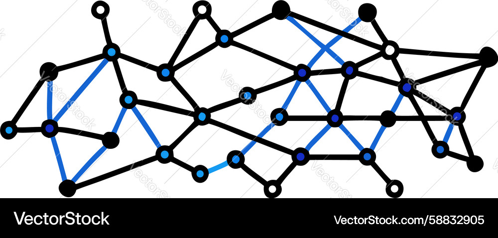 Dynamic Network Data Flow Vector Image