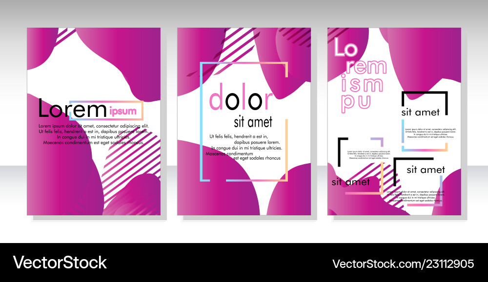 Dynamic style banner design set with fluid vector image