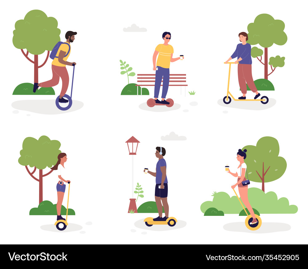 Eco Stadt Transport Set Cartoon Zeichen Eco Stadt Transport Set Cartoon Zeichen vektorbild