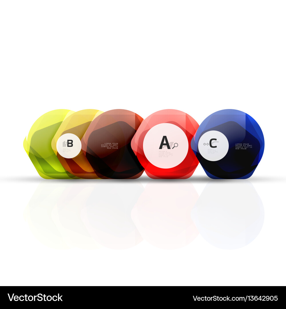 Glass glossy shiny hexagon web elements Glass glossy shiny hexagon web elements Vector Image