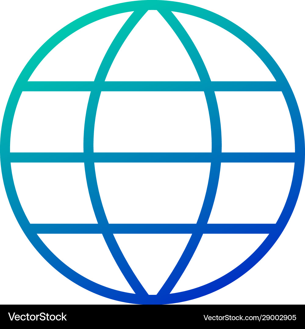 Globe earth grid icon linear symbol with thin Vector Image