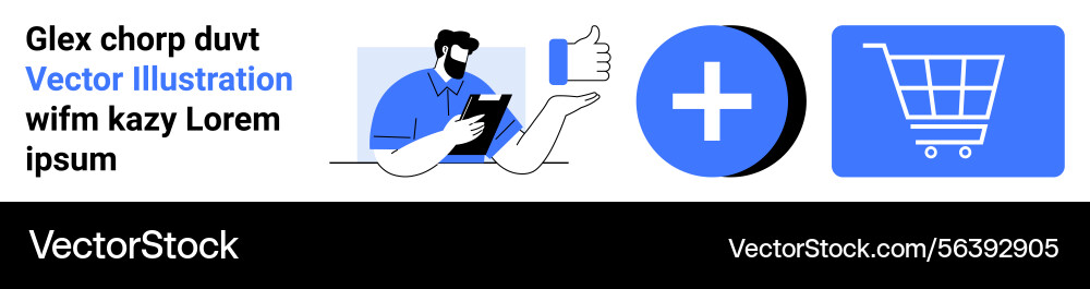 Man using smartphone thumbs-up gesture add icon Vector Image