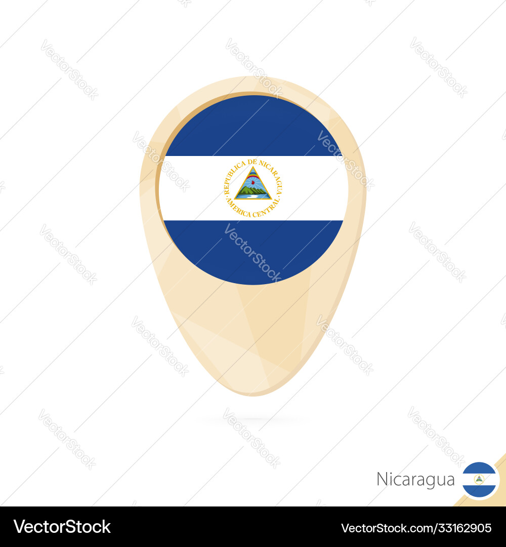 Map pointer with flag nicaragua orange Map pointer with flag nicaragua orange Vector Image