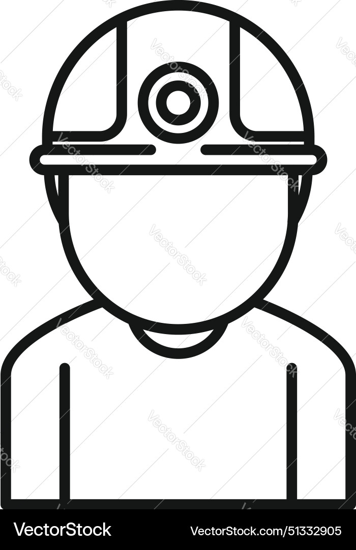 Miner icon in line art style Miner icon in line art style vector image