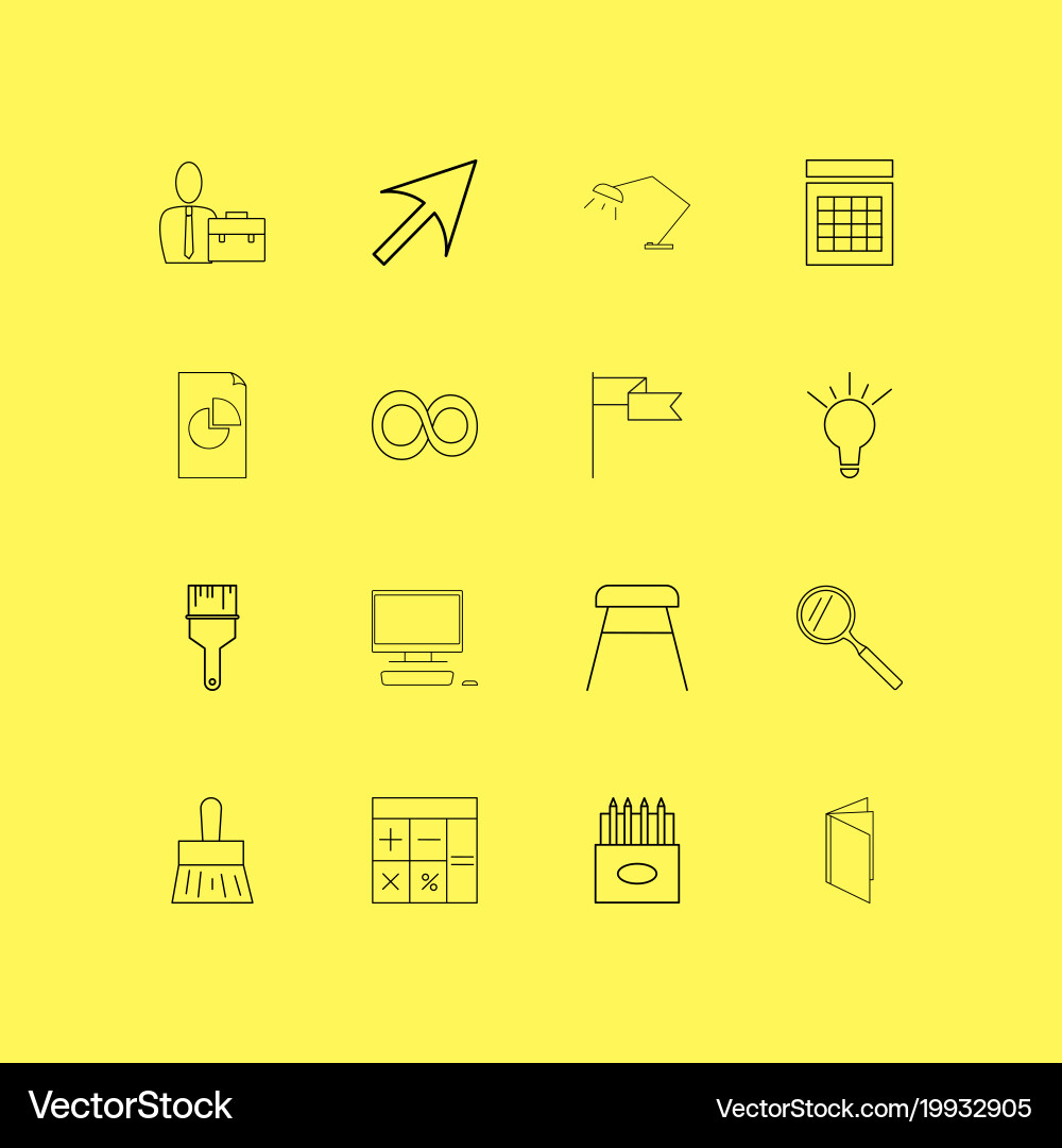 Office linear icon set simple outline icons Vector Image