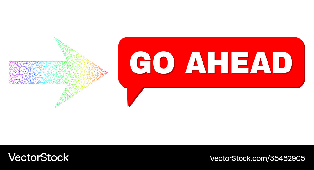Rainbow mesh gradient arrow right icon and go Rainbow mesh gradient arrow right icon and go vector image
