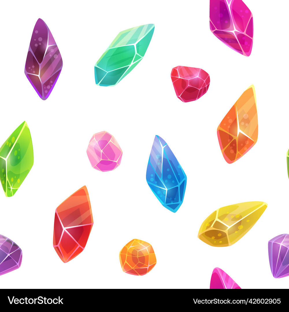 Seamless pattern tile with colorful shiny crystals Seamless pattern tile with colorful shiny crystals vector image