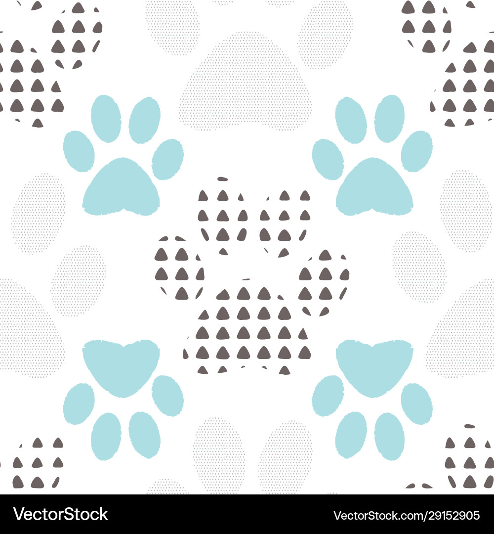 Seamless pattern with paw prints complex Seamless pattern with paw prints complex vector image