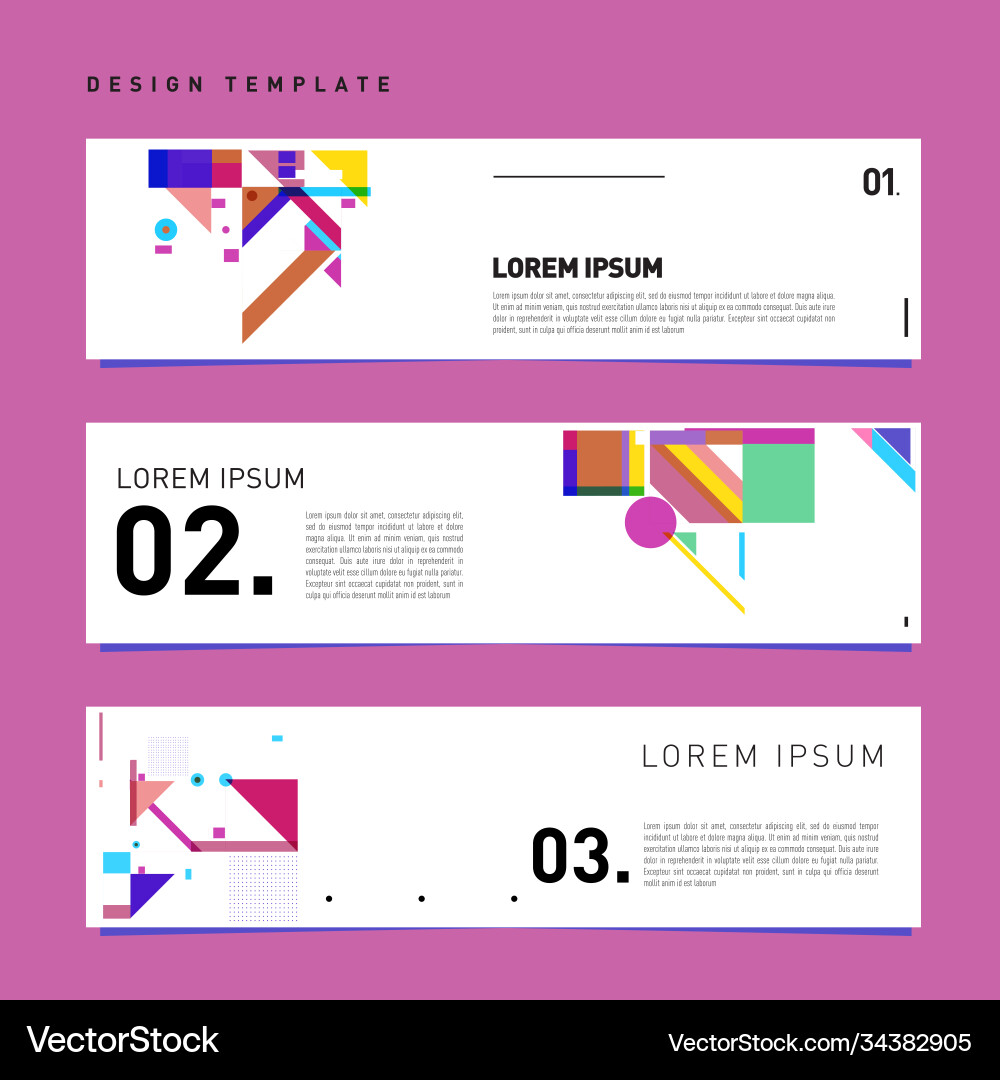 Set abstract banner web design template retro Set abstract banner web design template retro vector image