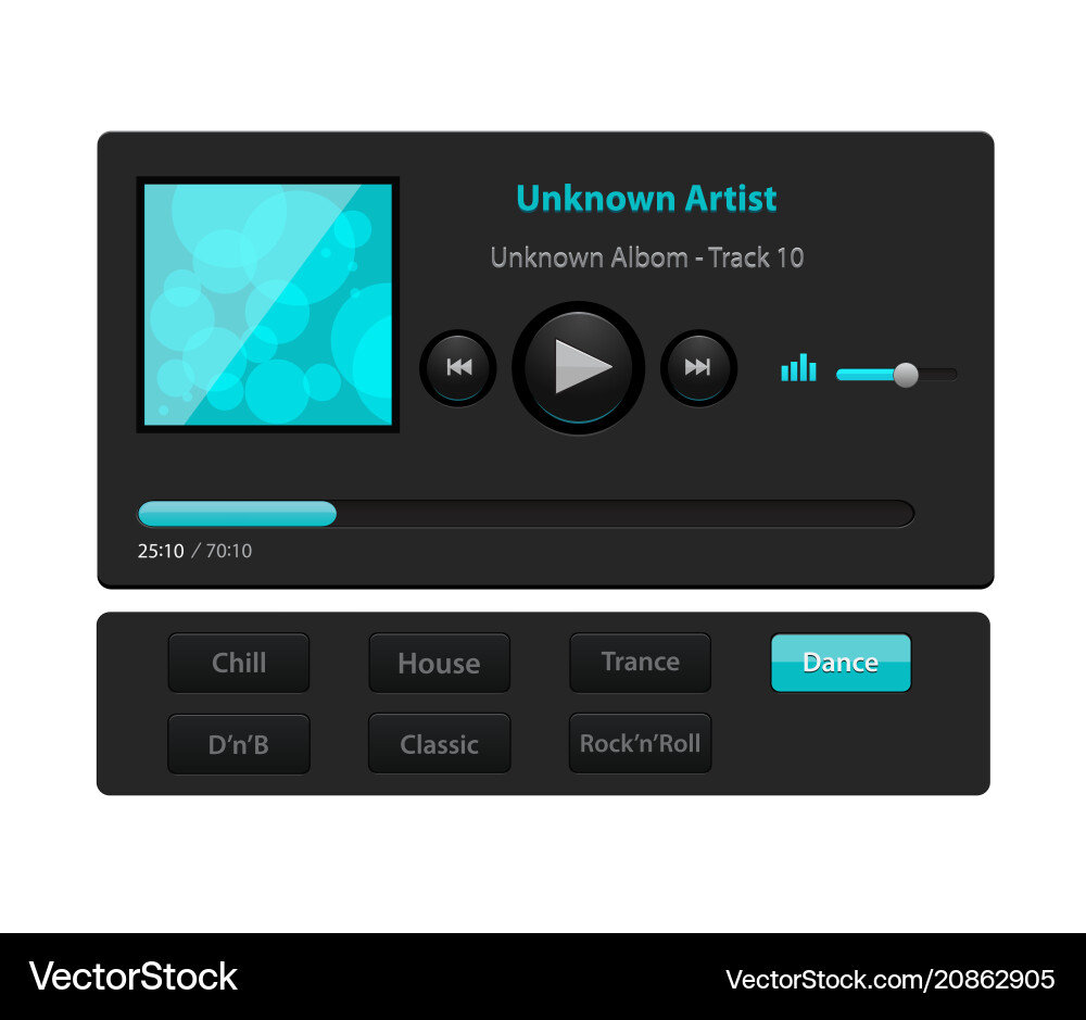Set of ui ux audio and video media player template Set of ui ux audio and video media player template vector image