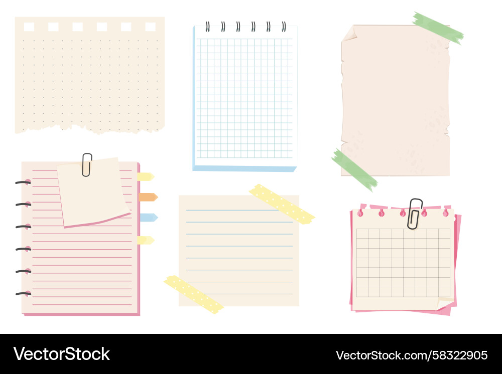 Sticky Notes & Memo Pads Vector Image