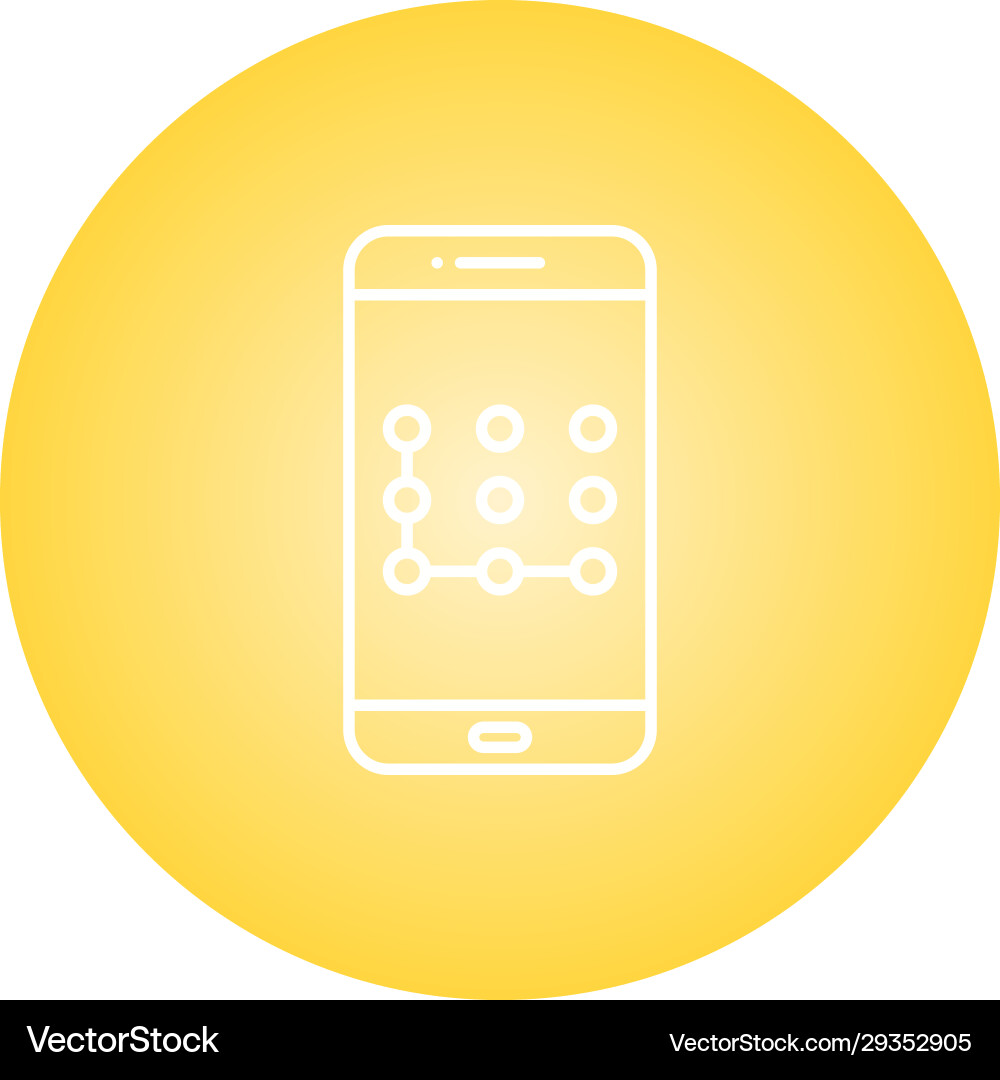 Unique pattern lock line icon vector image