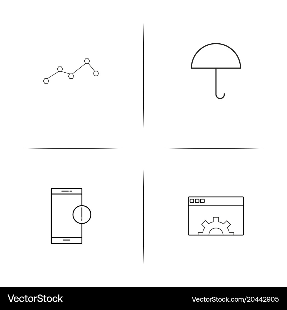 Web and text simple linear icon setsimple outline vector image