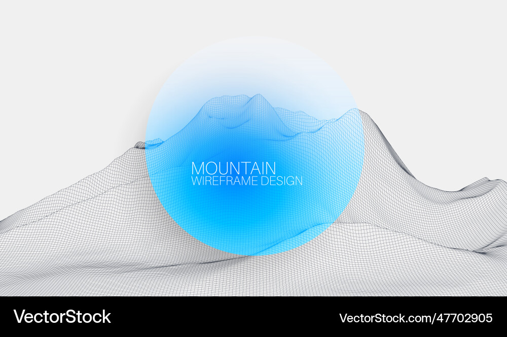 Wireframe landscape background futuristic Wireframe landscape background futuristic vector image
