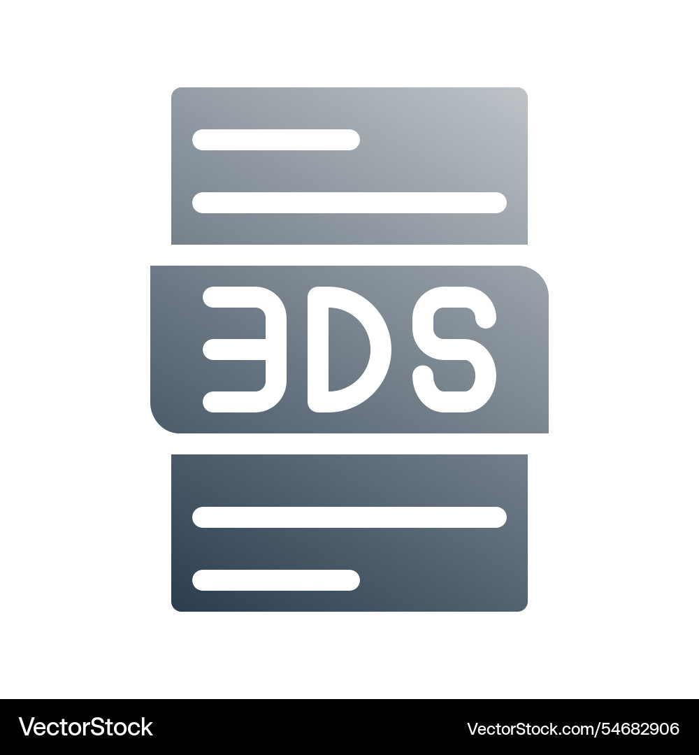 3ds document format file type gradient icon 3ds document format file type gradient icon vector image