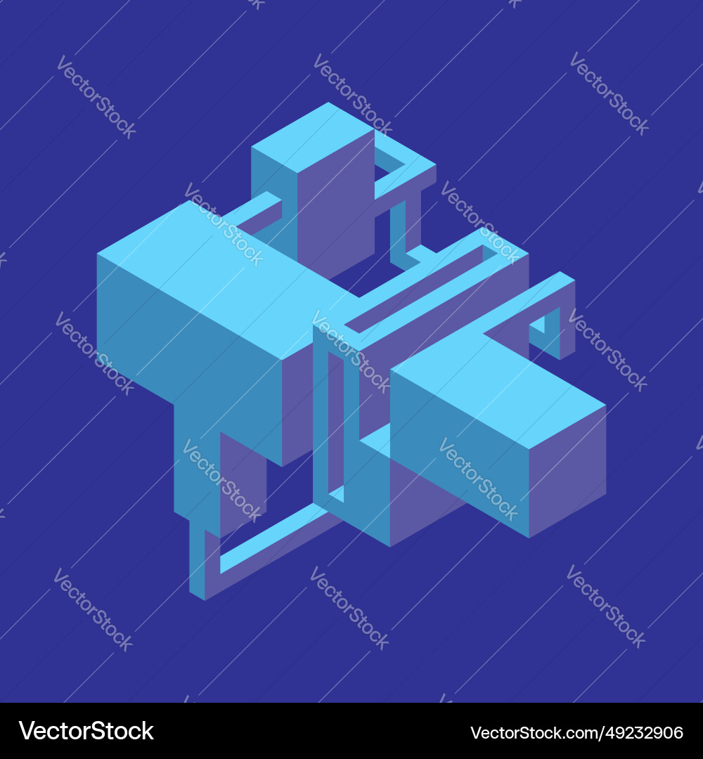 Abstract geometric background 3d rectangular vector image