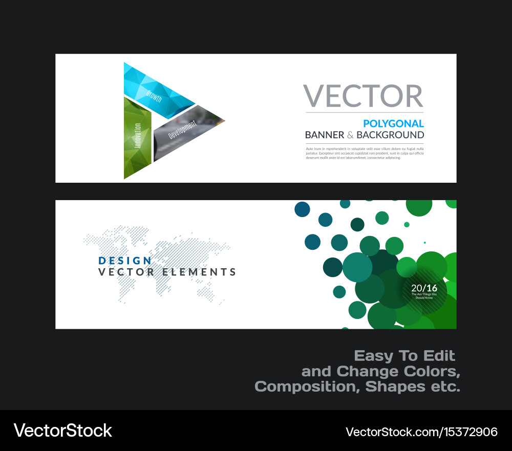 Abstract set of modern horizontal website Vector Image