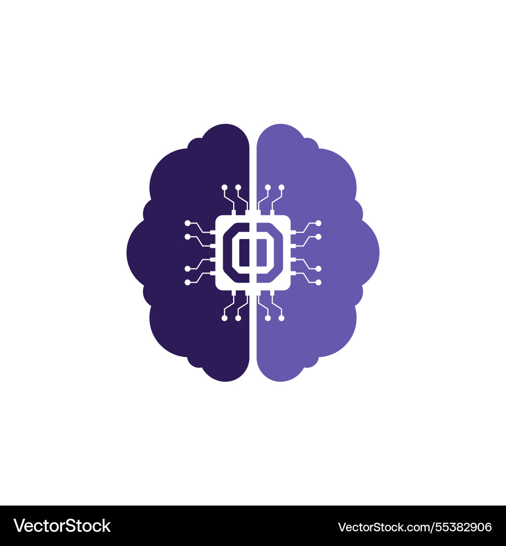 Artificial intelligence smart think ai vector image