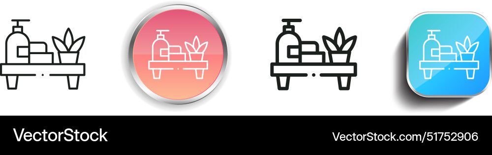 Bathroom icon thin linear regular and button Bathroom icon thin linear regular and button vector image