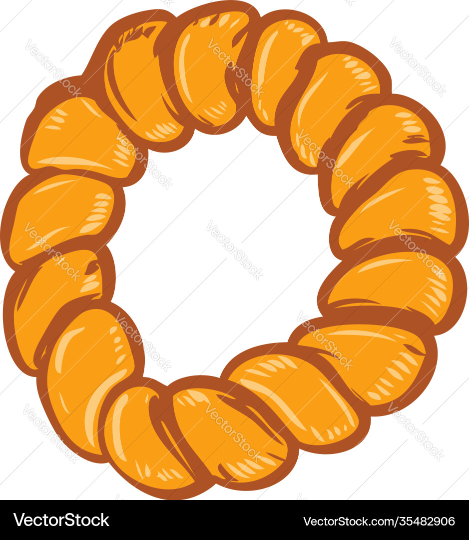 Bread in engraving style design element Vector Image