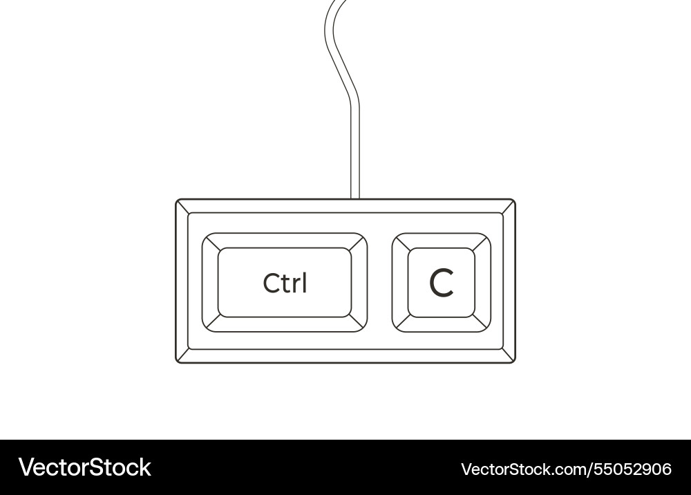 Crtl c keyboard shortcuts in flat style Vector Image