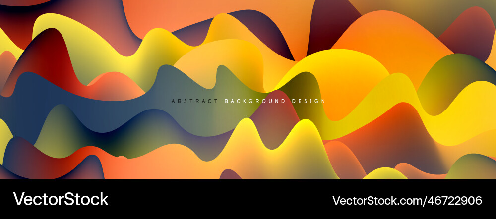 Dynamic liquid waves abstract background Vector Image