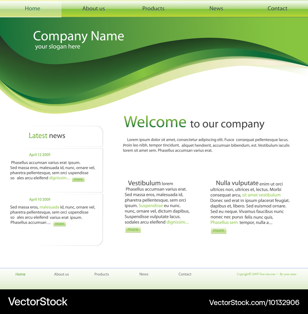 Editable website template Vector Image