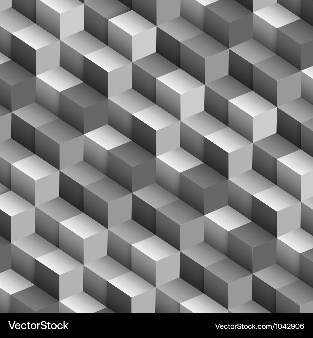 Geometric Monochrome Cube Pattern vector image