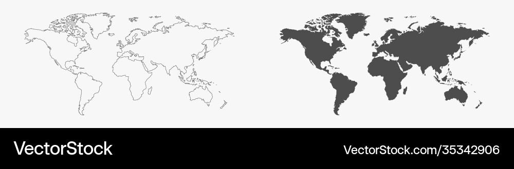 Global Earth Map Outline Royalty Free Vector Image