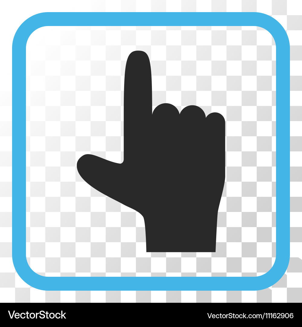 Hand pointer up icon in a frame vector image