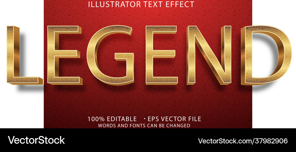Legend 3d -editable text effect vector image