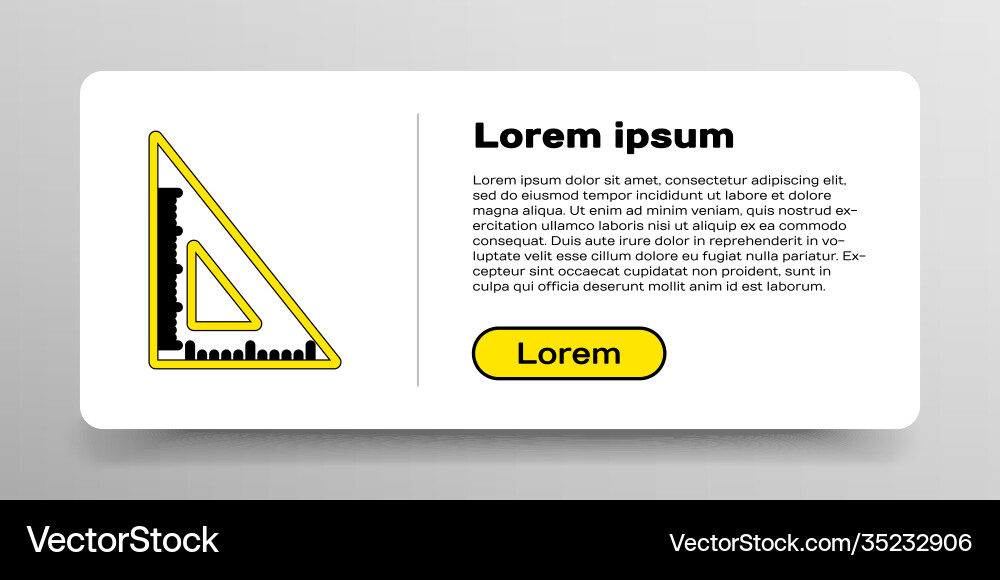 Line triangular ruler icon isolated on white Line triangular ruler icon isolated on white vector image
