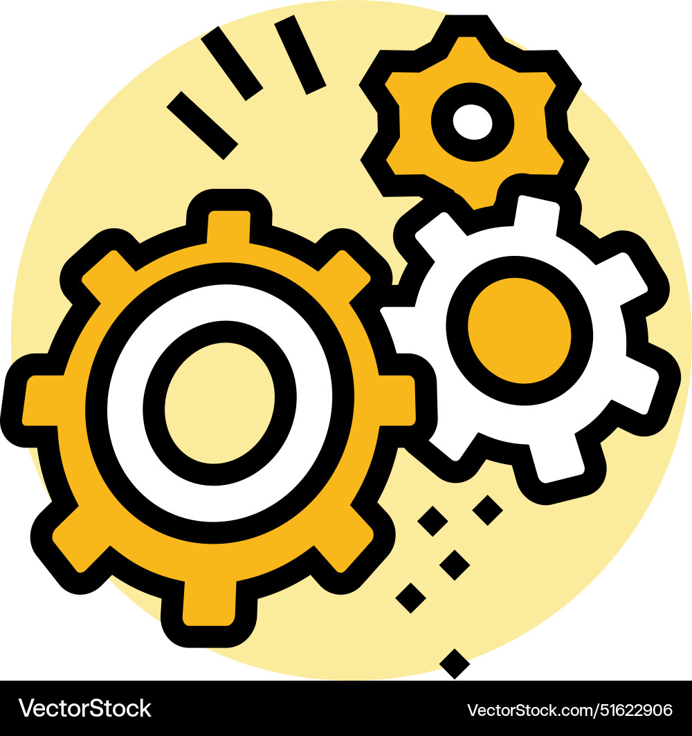 Moving gears progress color icon Moving gears progress color icon vector image