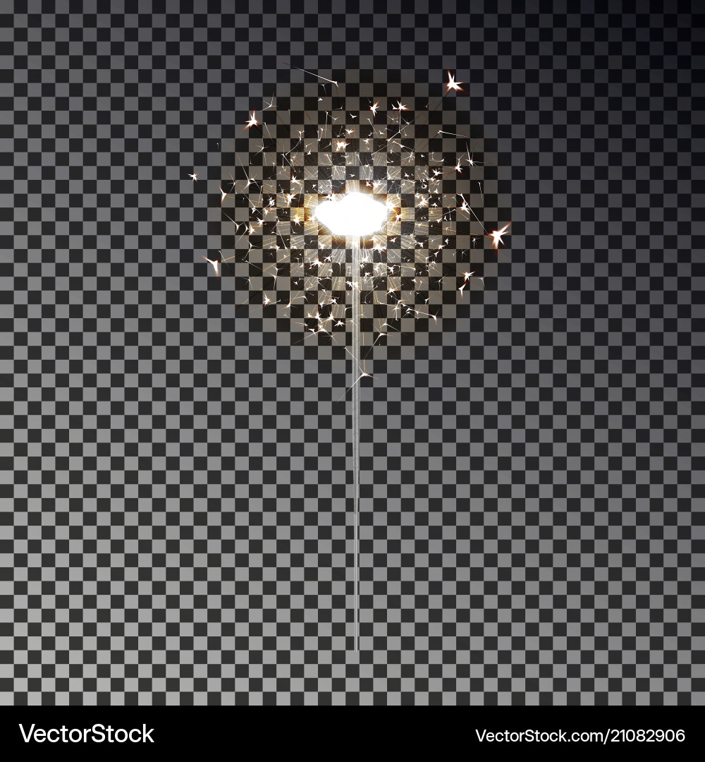New year sparkler isolated on transparent New year sparkler isolated on transparent vector image